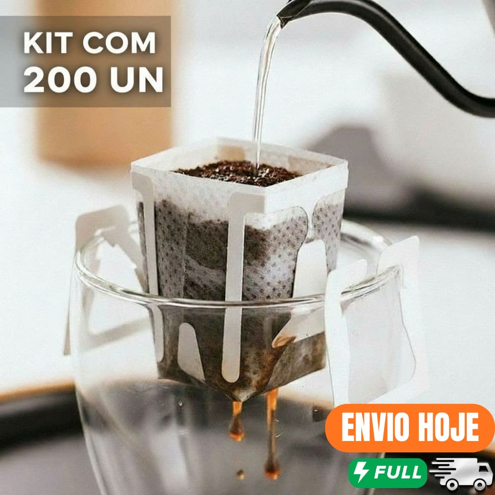 Kit Filtro de Café Chá Portátil Saco Filtrante Coador Pequeno Mini Envelope Individual Descartável