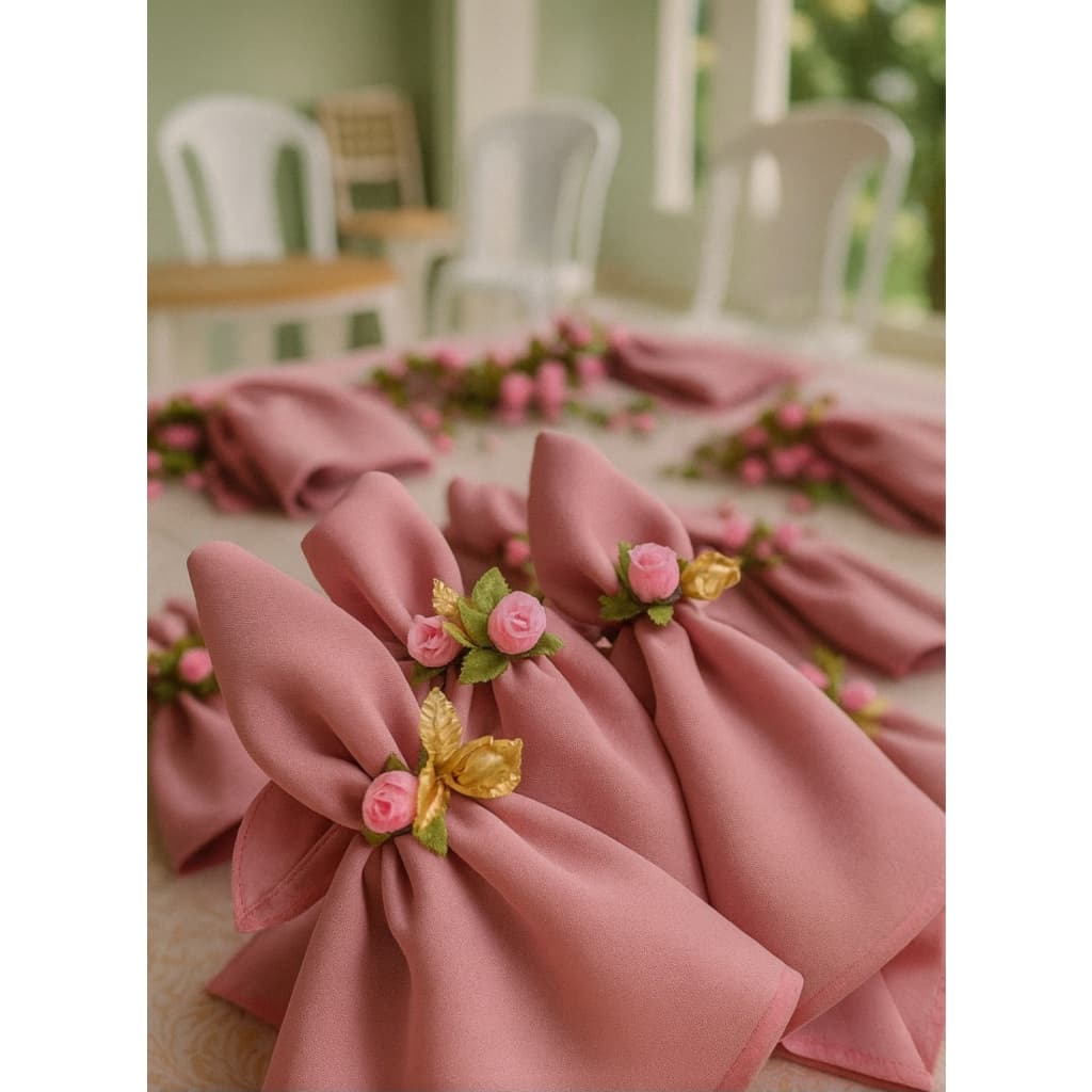 8 guardanapos na cor rose Oxford premium 35cm X 35cm