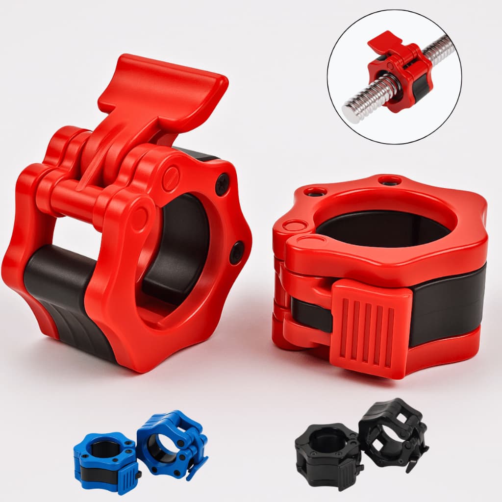 Par de Presilhas 25mm Barra de Academia Musculação - Clip Trava Rápida Jaw Lock Halter Pequeno 2,5cm.