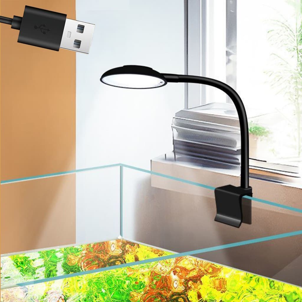 luminária para aquário pequeno com 3 opções de cores controle de intensidade de luz bivolt