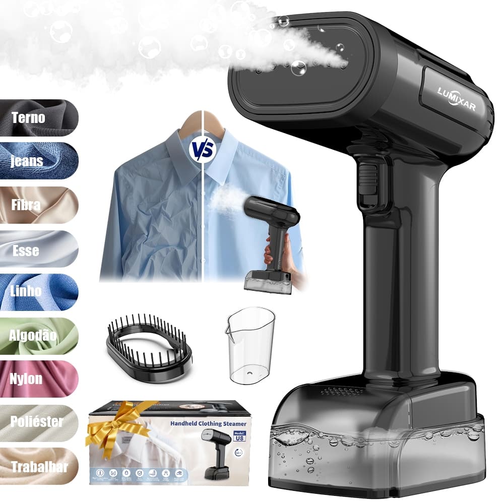 Vaporizador Portátil U8: Alta Performance com Aquecimento Rápido e Vapor sem Vazamentos para Roupas Perfeitas