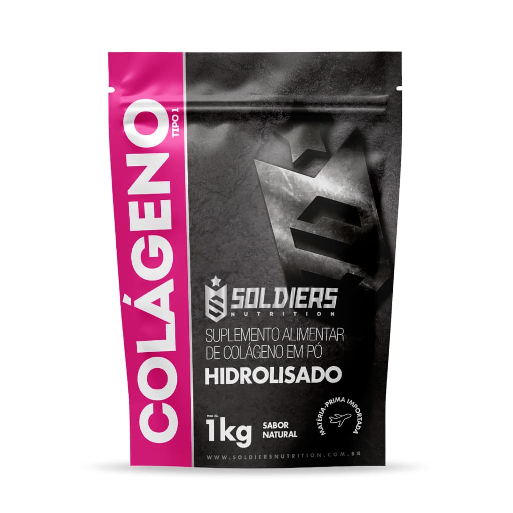 Colágeno Tipo 1 Hidrolisado 1kg 100% Puro Importado Soldiers Nutrition Beleza Pele Unhas Cabelos