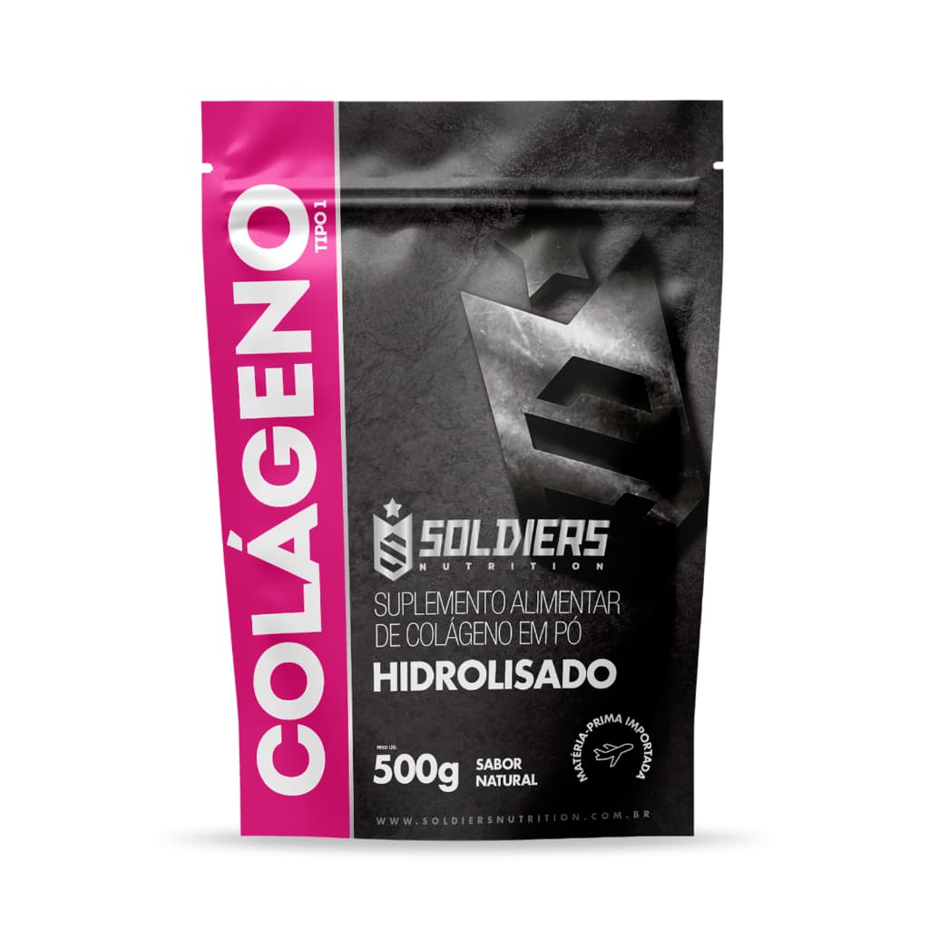 Colágeno Hidrolisado Tipo 1 500g 100% Puro Importado Soldiers Nutrition Beleza Pele Unhas Cabelos