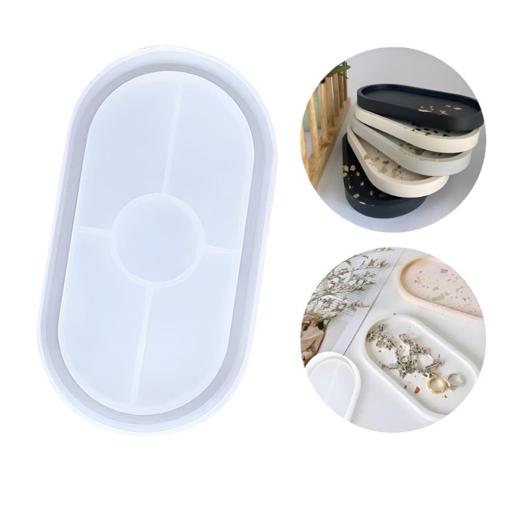 Molde Silicone Bandeja Oval Multiuso - Resina, Gesso e Cimento