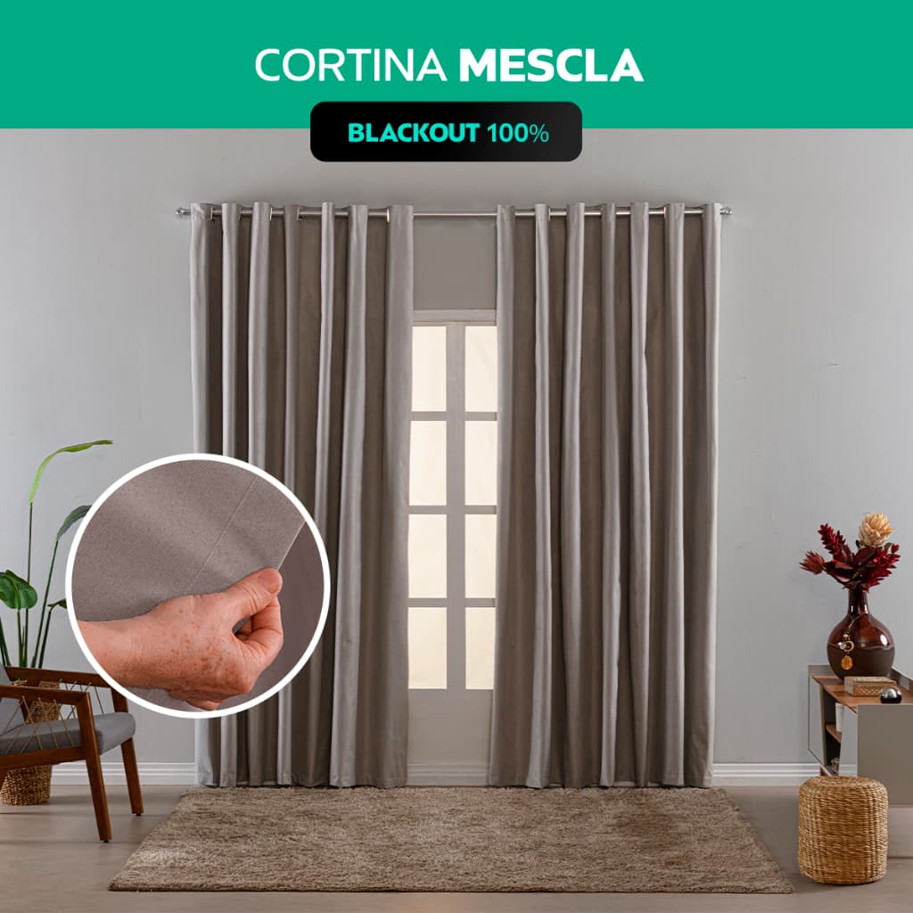 Cortina Blackout Trama Natural 100% Proteção Contra a Luz Conforto Estilo Para Quarto Sala e Janela