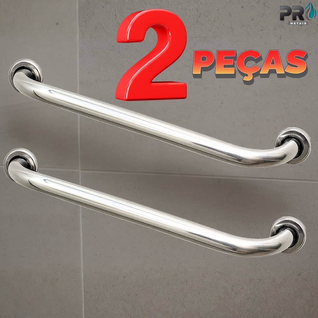 Barra De Apoio Para Banheiro Corrimão Segurança Idoso Cadeirante Acessibilidade Alça de Apoio 60 cm