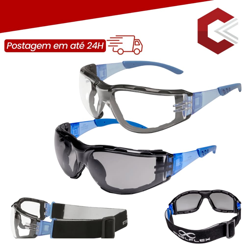 Óculos De Segurança Com Vedação Imola Steelflex - CA 51362