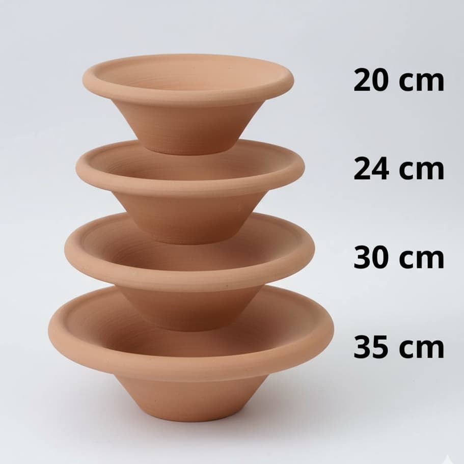 Alguidar de Barro Artesanal Oberó Igba Ẹbọ Oferenda Rituais Umbanda Candomblé - Vários Tamanhos