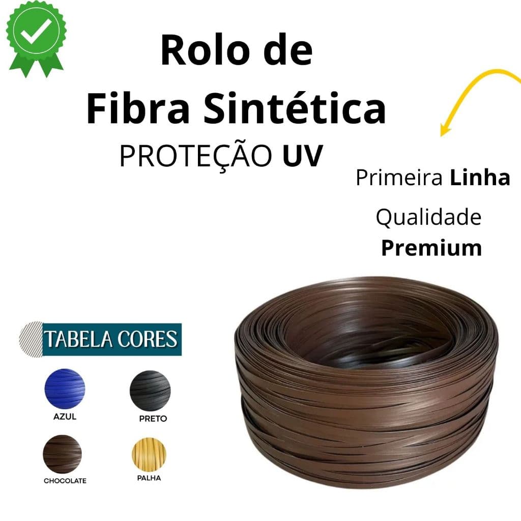 50M de Fibra Sintética  Chocolate Rolo Premium Durável Trançar Móveis Alta Qualidade e Resistente