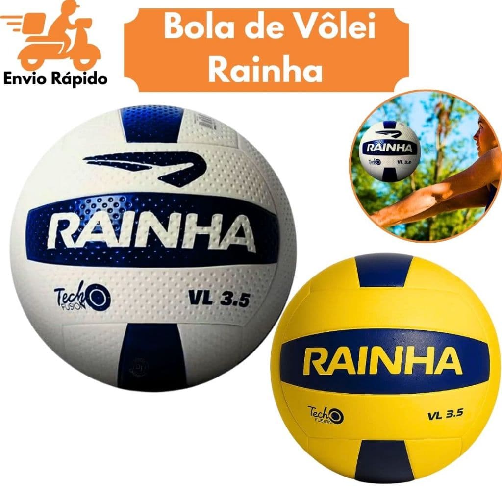 Bola De Vôlei Rainha 3.5 Original Treino Quadra Praia Amarela Branca