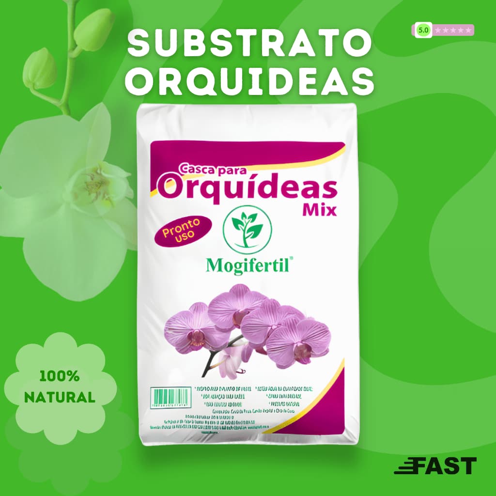 Substrato Orquídeas Mix 40Lts - com Chip de Coco, Casca de Pinus e Carvão para Crescimento e Aeração