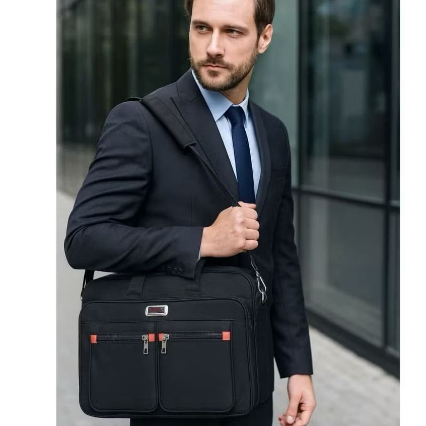 Pasta  Social Executiva com Fecho de Zírper Reforçado Escritório/Faculdade JH10 Alça REGULÁVEL ALÇA