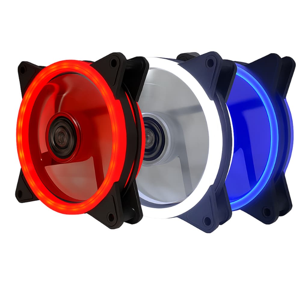 Cooler Fan Dupla Face 120mm 12cm (120x120x25) 3 Cores 30 Led Gabine Pc Cpu Silencioso
