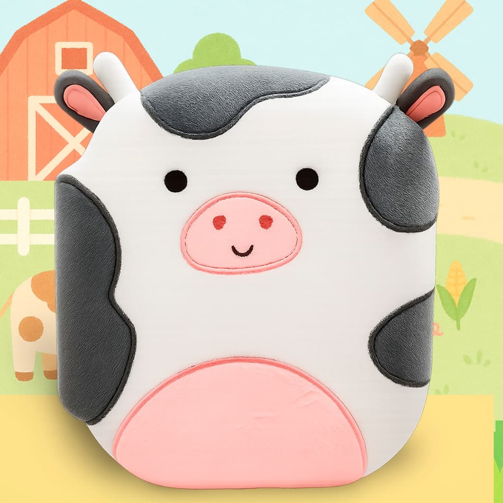 Livro Infantil de Pelúcia Histórias Fofinhas - Valentina A Vaquinha Feliz - Sensorial Presente Crianças