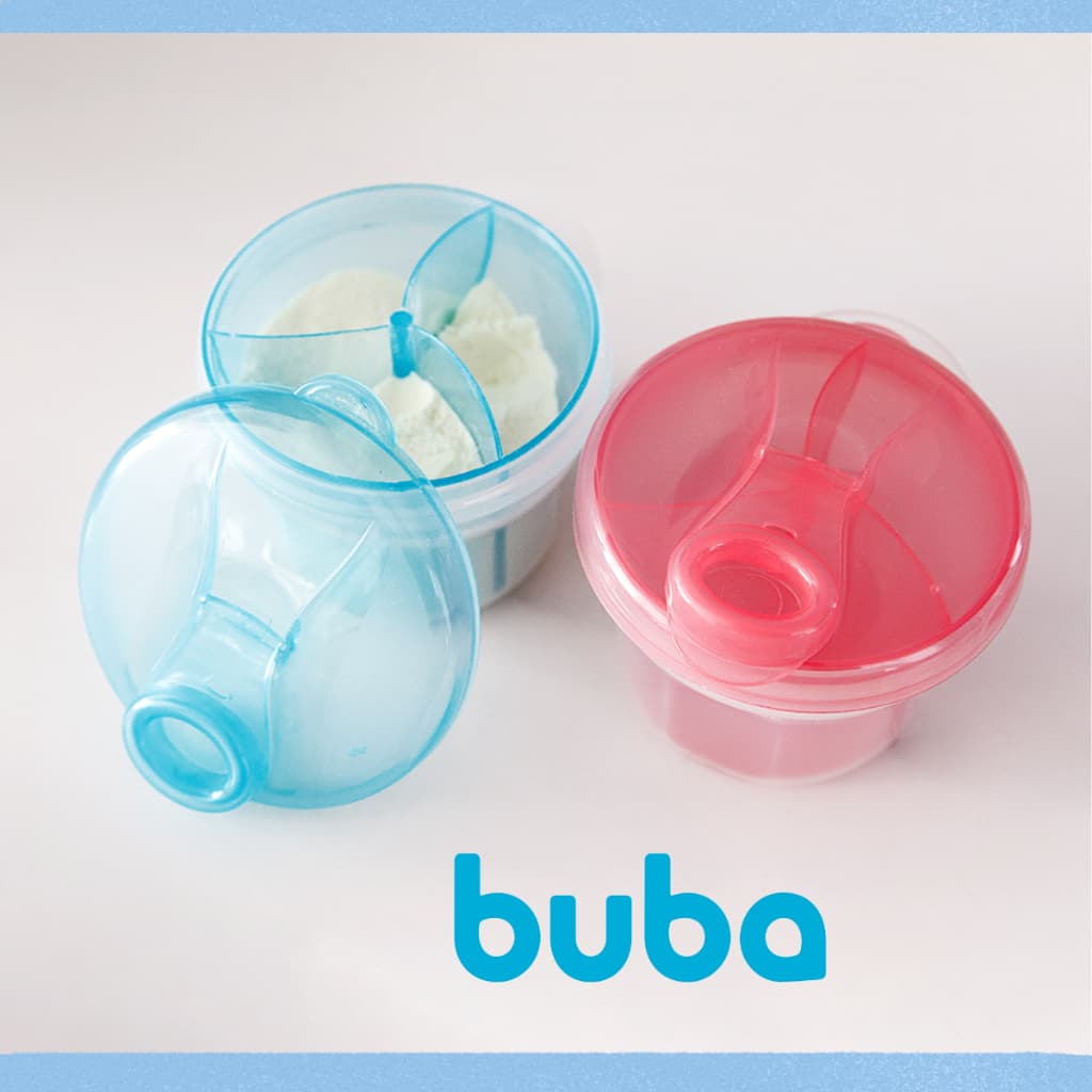 Porta Leite Em Pó Com Divisórias Removíveis 300ml Pote Dosador Medidor De Fórmula Buba