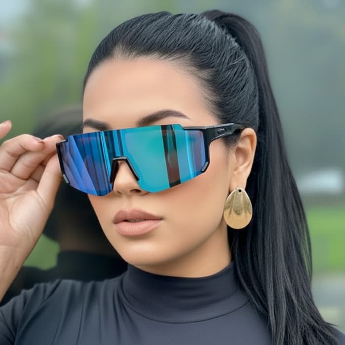 Óculos Ciclismo Lente Espelhada Dourada  2025 Esportivo Premium Masculino e Feminino