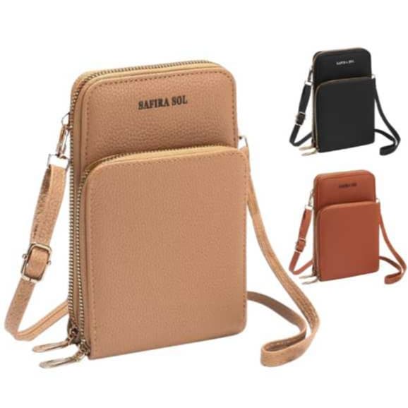 Bolsa Feminina Mini Bag Porta Celular com Alça Ajustável Removível Transversal Zíper Duplo Dia a Dia Passeio