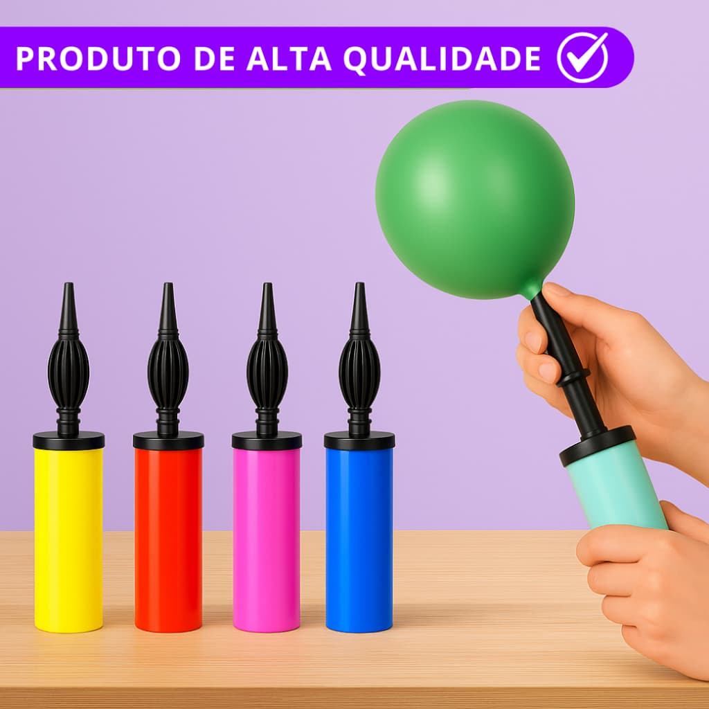 Bomba para encher balão – Bomba inflador manual bexiga – Festa decoração
