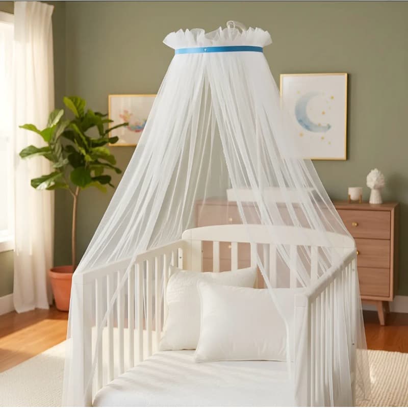 kit dossel + mosquiteiro infantil quarto de bebê menino suporte para mosquiteiro