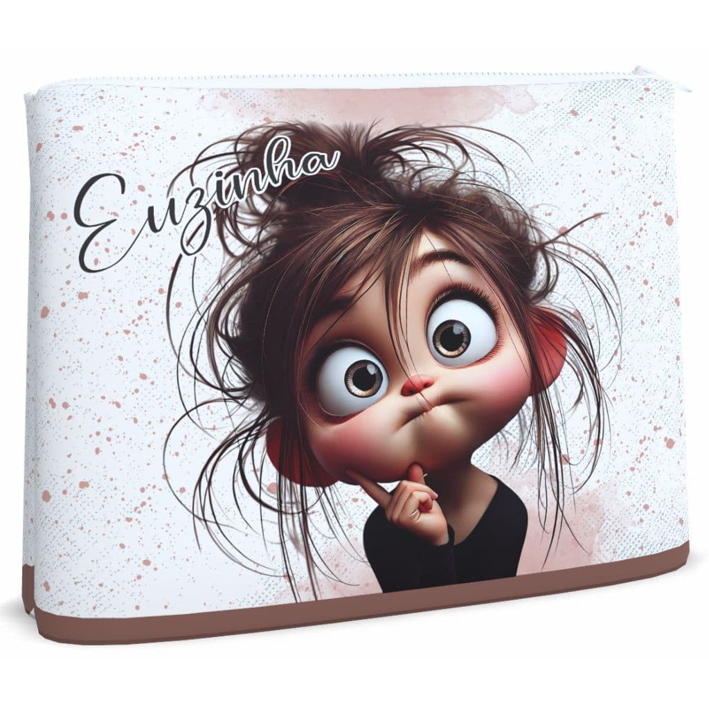 Necessaire 14x20 Carinha Animada_Nome Personalize