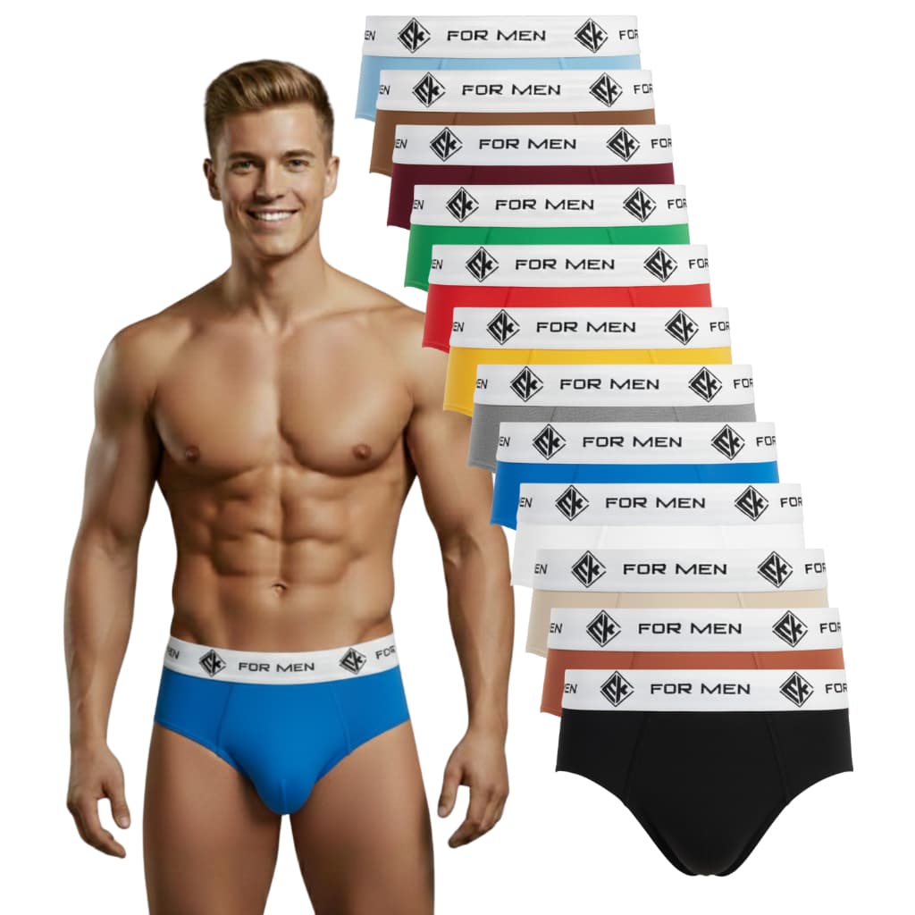 Kit 12un Cuecas Slip Masculina Men Adulto 100% Algodão Tradicional El Korab Original