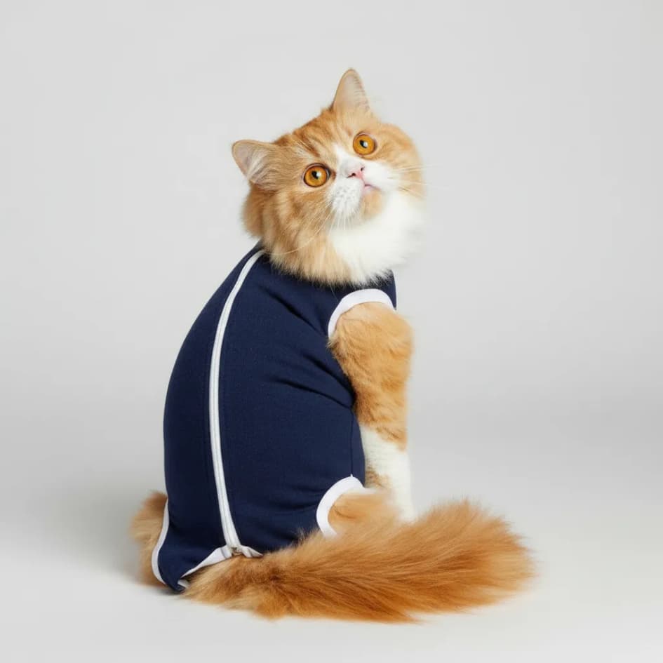 ROUPA PÓS CIRURGICA CASTRAÇÃO COM ZÍPER GATO