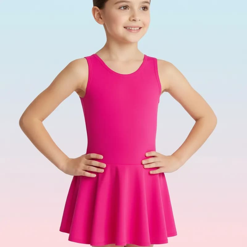 Collant Ballet Body Regata Pink Com Saia Embutida - Roupa Balé Infantil