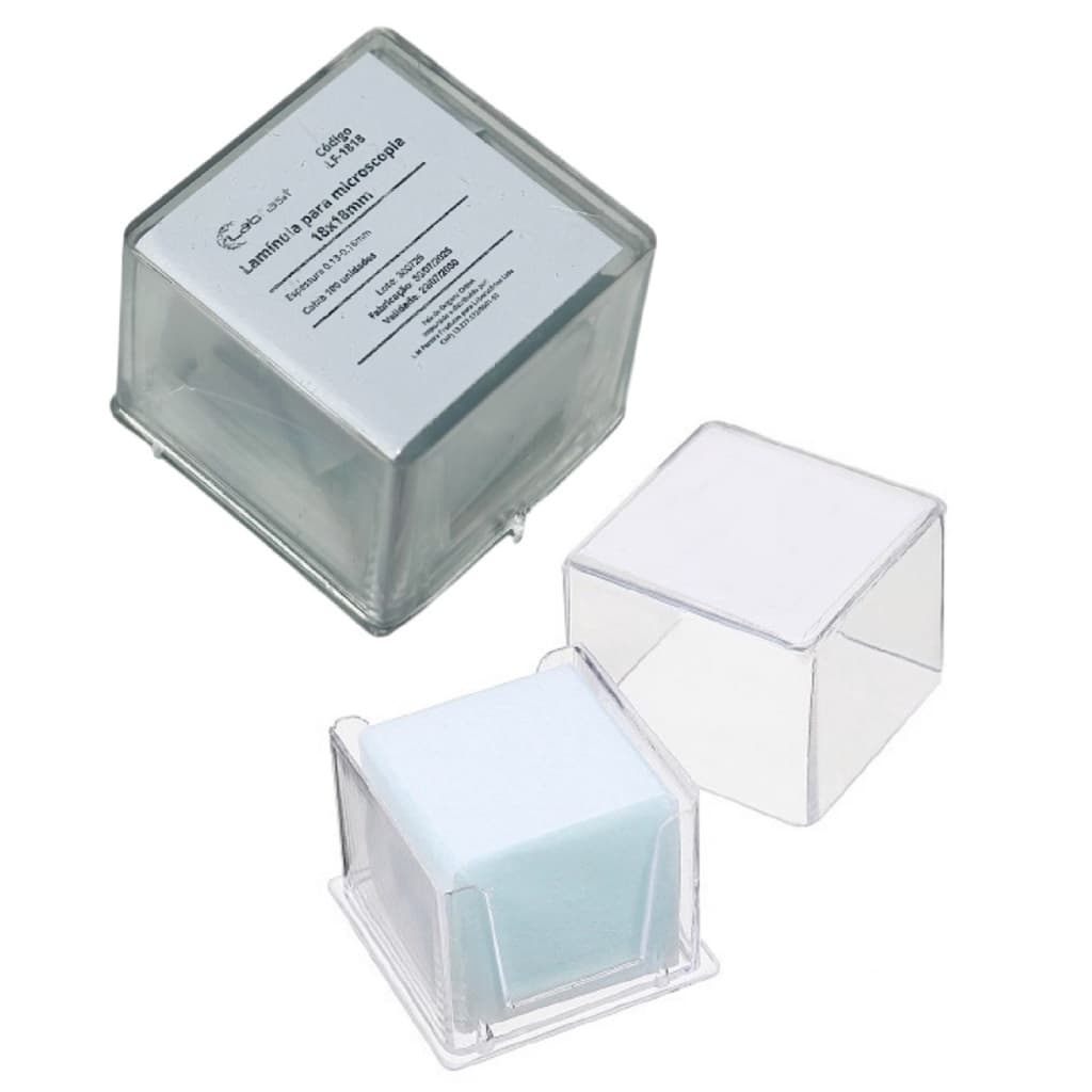 Lamínula 18x18 mm Para Microscopia 18x18mm Cx. 100 Lamínulas