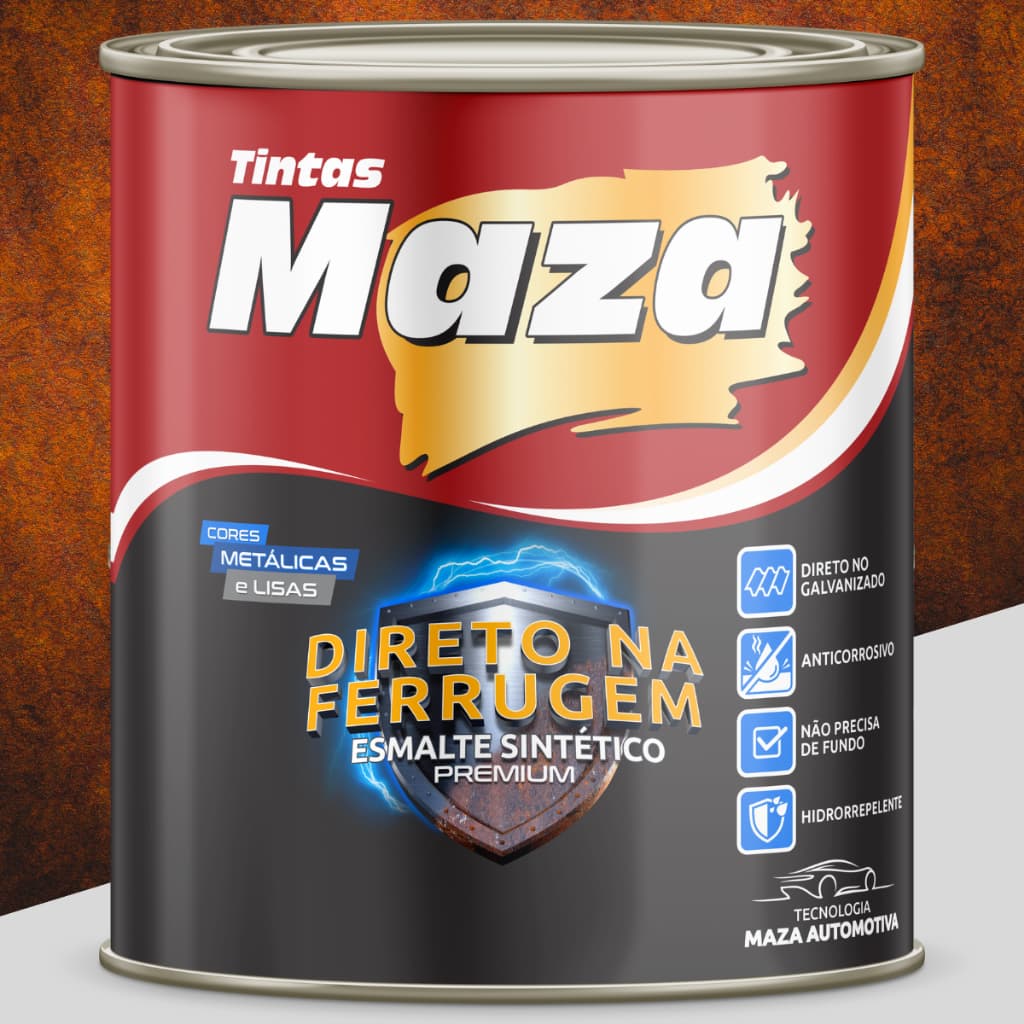 Tinta Para Portão Enferrujado Ferro Esmalte Sintético Direto na Ferrugem 900ml Maza