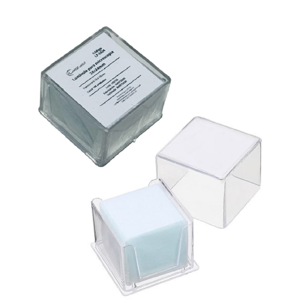 Lamínula 24x24 mm Para Microscopia 24x24mm Cx. 100 Lamínulas