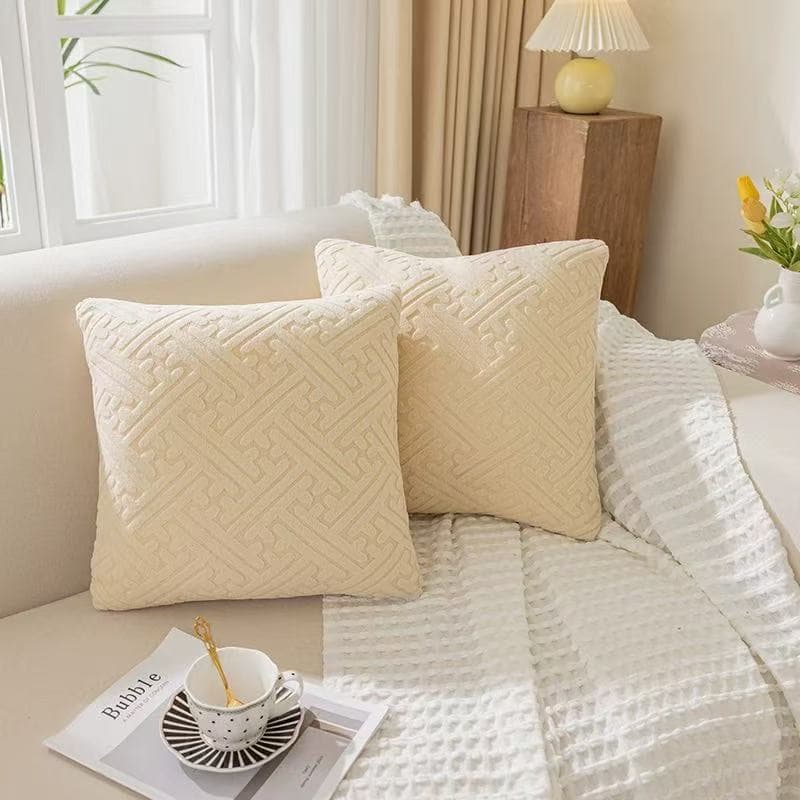 KIT2/4/6peças Capa de Almofada Decorativa 45x45 Relevo Geométrico Moderna Várias Cores para Sofá Cama