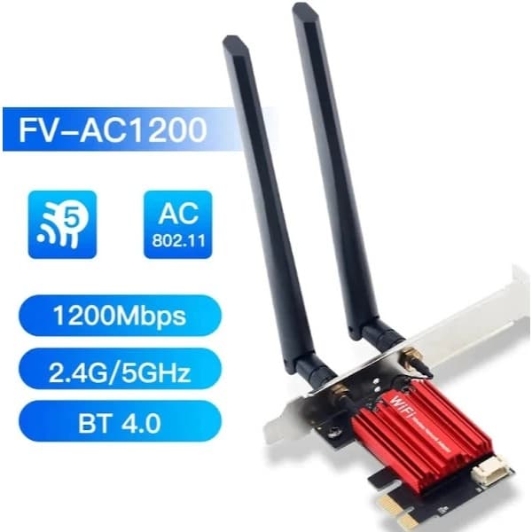 placa wifi dualband 2.4ghz/5ghz 1200mbps + bluetooth 4.0