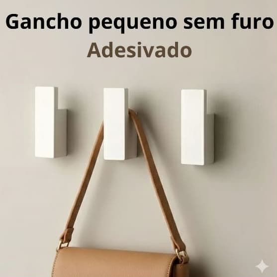 Kit Ganchos Adesivos para Parede Sem Furos Banheiro Cozinha Quarto Toalhas Roupas