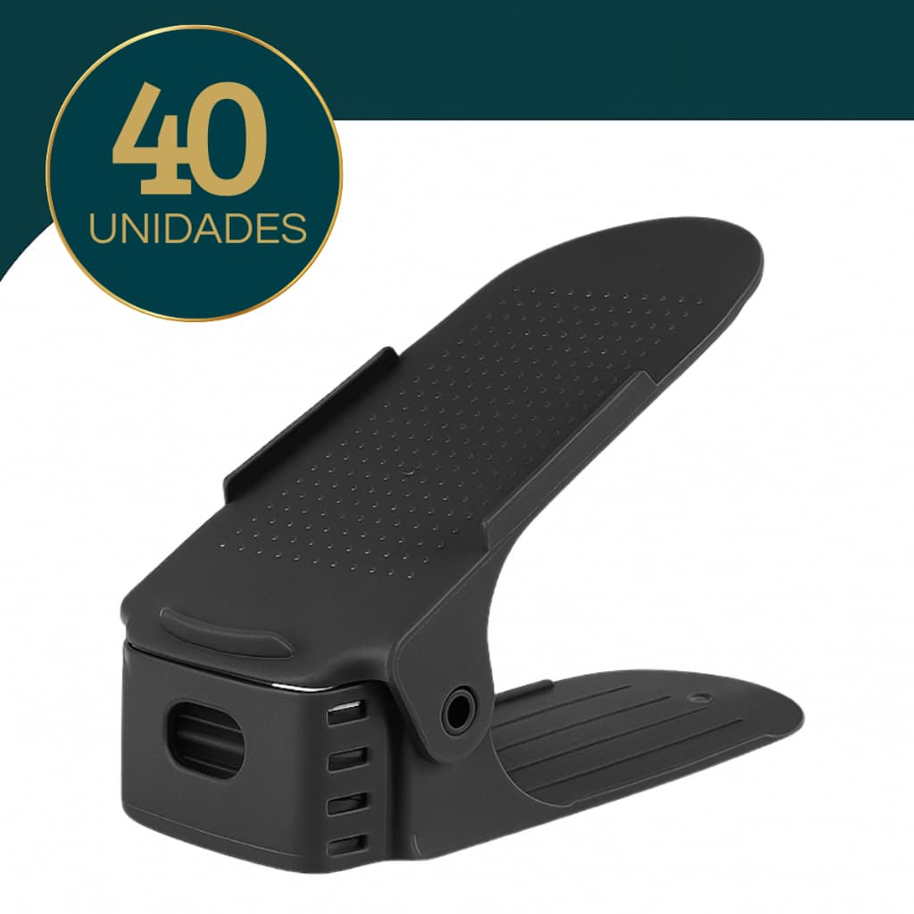 40 Organizadores De Sapato E Tênis - Preto Com Regulagem