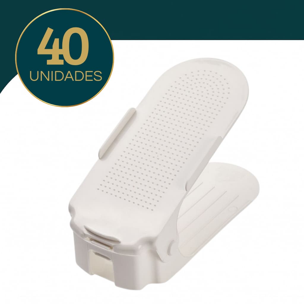 40 Organizadores De Sapato E Tênis - Branco Com Regulagem