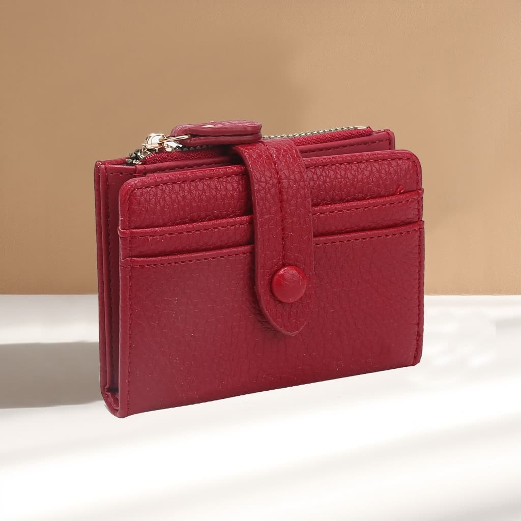 Carteira Feminina Pequena Porta-Cartões De Visita Com Clipe Curto Bolsa CR035