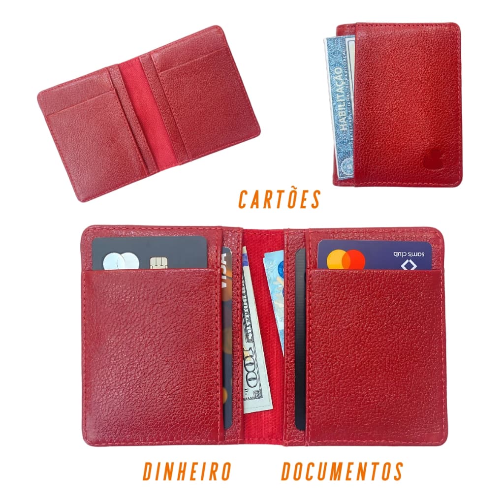 Carteira feminina compacta couro legitmo super macio estilo fashion elegante moderna