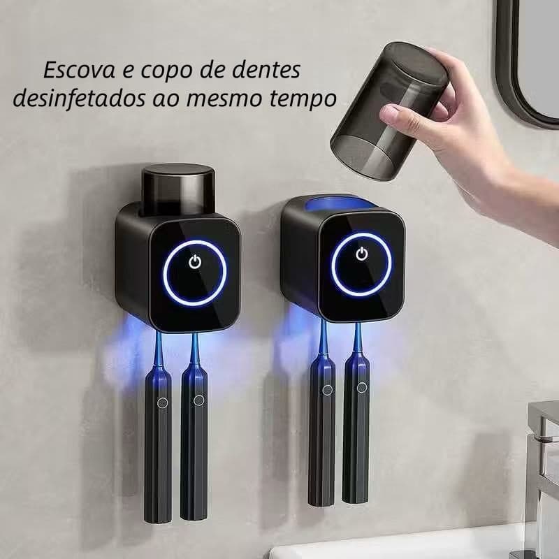 Esterilizador UV para Escova de Dentes com Suporte – Secagem Inteligente e Desinfecção