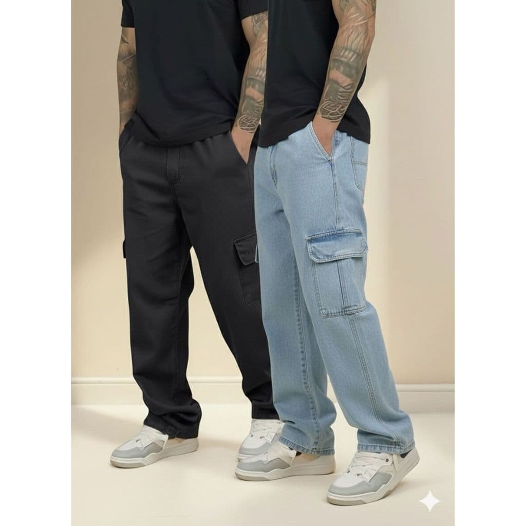 Kit 2 Calça Cargo Masculina 6 Bolso Skate Premium