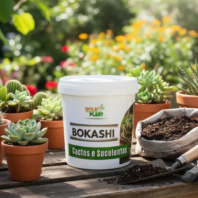 Bokashi Fertilizante Adubo Orgânico Cactos Suculentas farelado Pote 200gr, 400gr e 800 gr Gold Plant