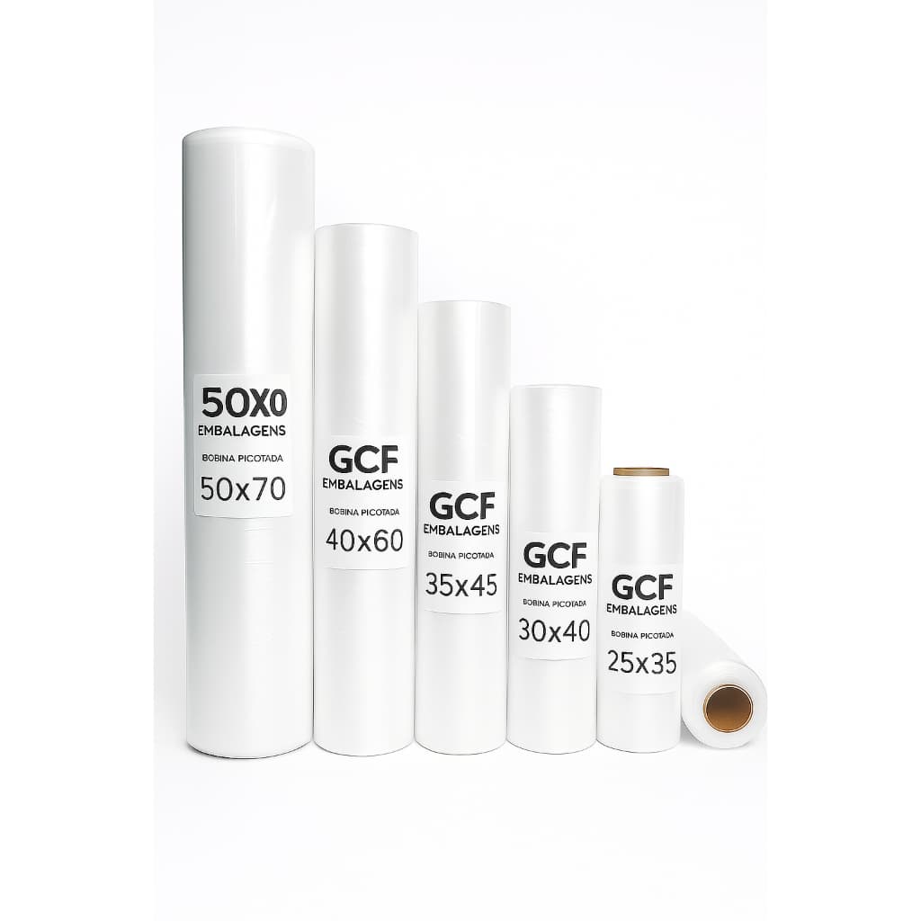 Bobina Picotada Plástica Forte Uso Açougue Mercado Hortifruti Alimentos Pesados Sem Rasgar Nem Vaza