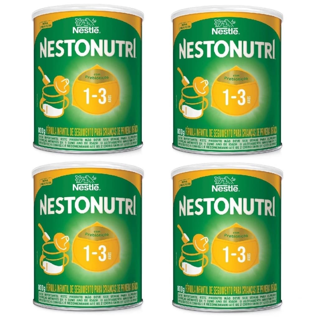 Kit de 4 Latas Fórmula Infantil NESTONUTRI 1 a 3 Anos 800g cada