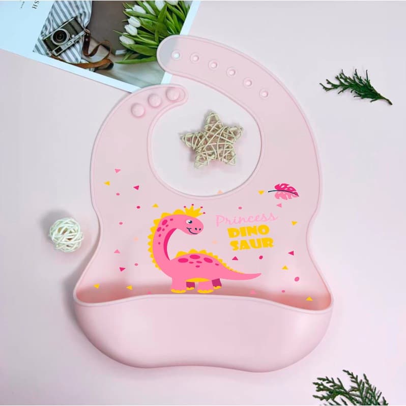 Babador Fofo Para Bebês À Prova D'água De Silicone Macio Com Estampa De Desenhos Animados