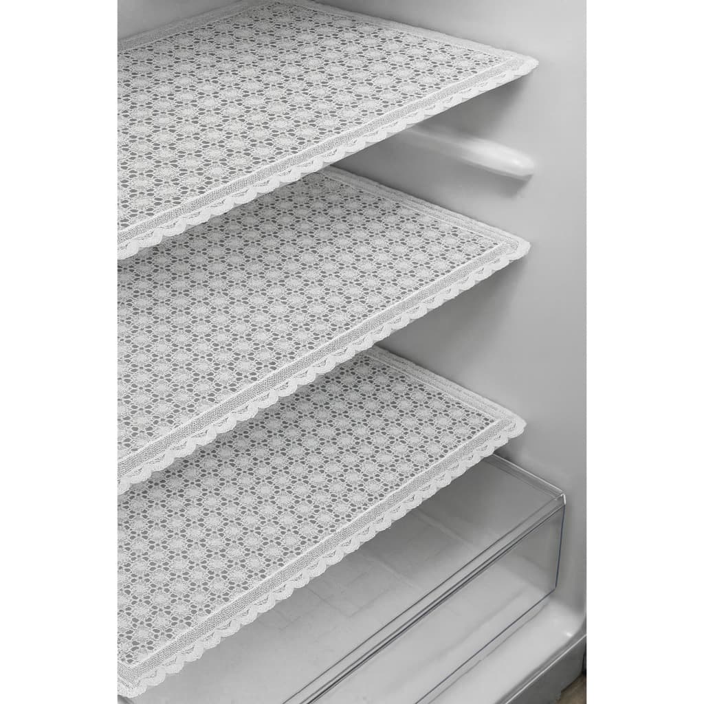Kit Forro Antiderrapante PVC Rendado Branco 53 x 35cm Lavável Toalhas de Geladeira