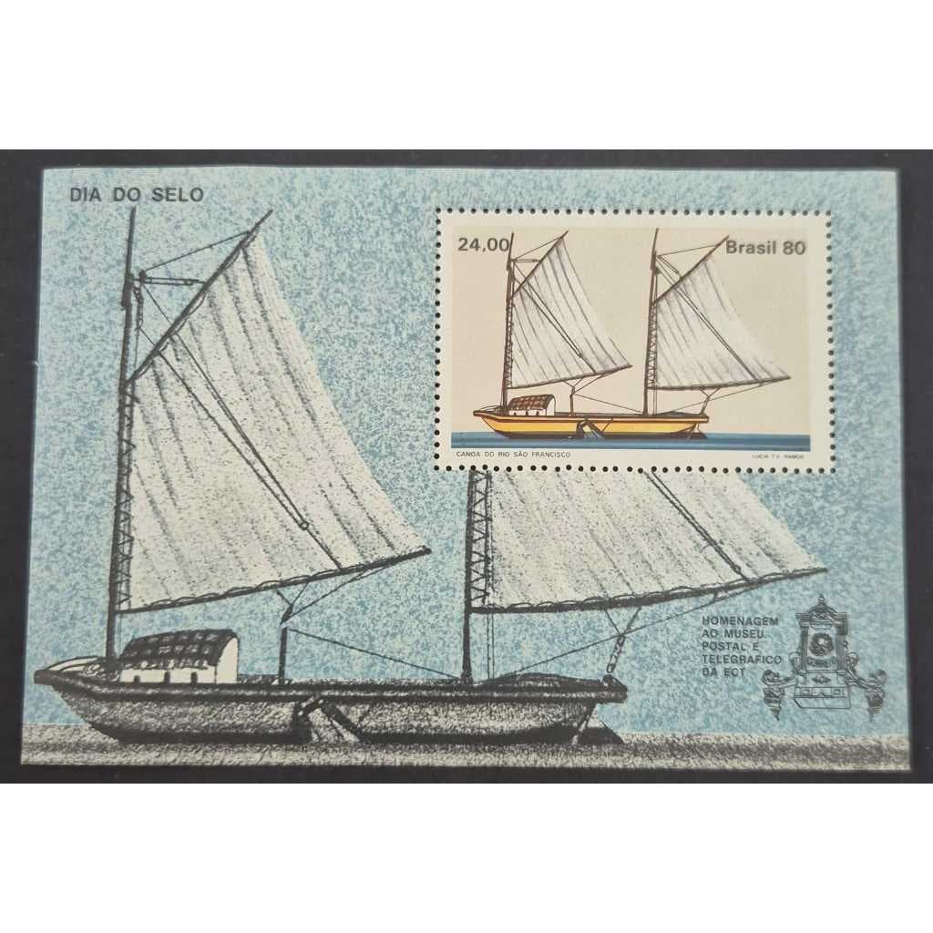 Bloco selos dos correios - Brasil 1980 - Dia do selo - Código RHM B45.