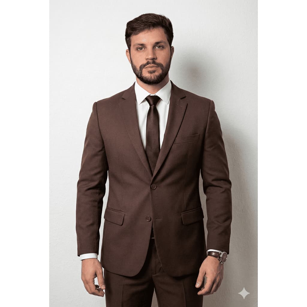 Terno Masculino Slim Marrom | Corte Italiano