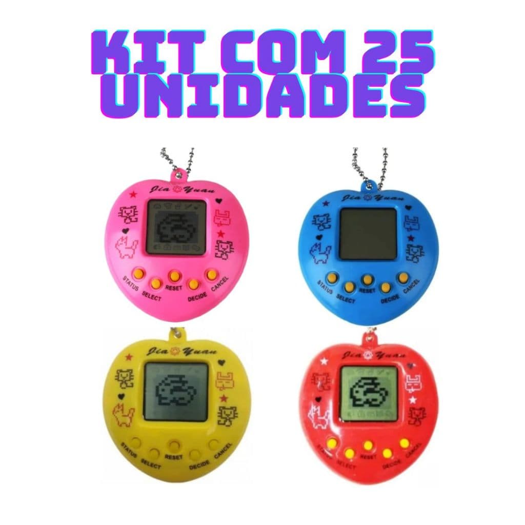 Kit com até 25 Bichinho Virtual Tamagotchi Original Egg 168 Bichos Em 1 Nostálgico Pet Virtual