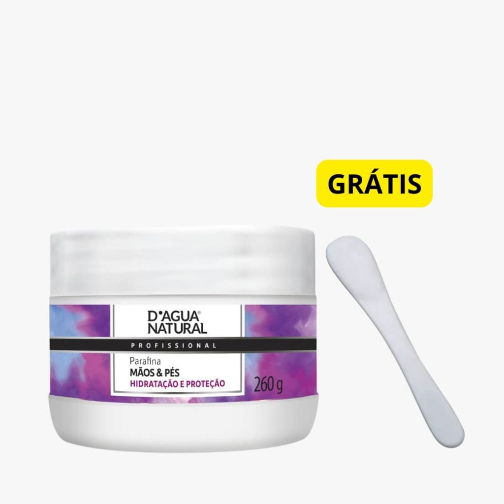 Parafina D'agua Natural Mãos e Pés 260g + Espátula