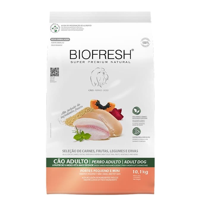 Ração Biofresh para Cães Adultos de Raças Pequenas e Mini 10,1Kg