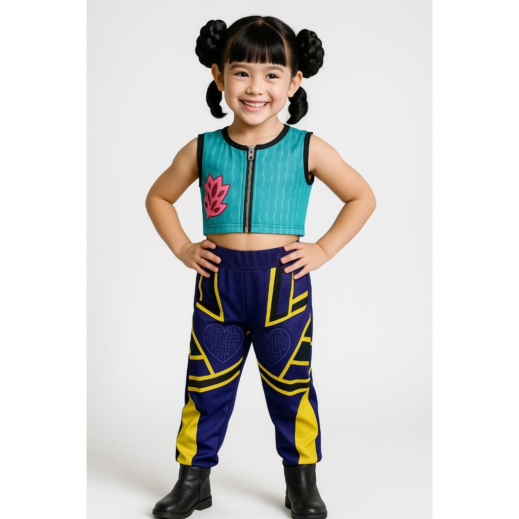 Fantasia Guerreiras Kpop Infantil Zoye Kpop Guerreira K-Pop Roupa Rumi Zoey Mira